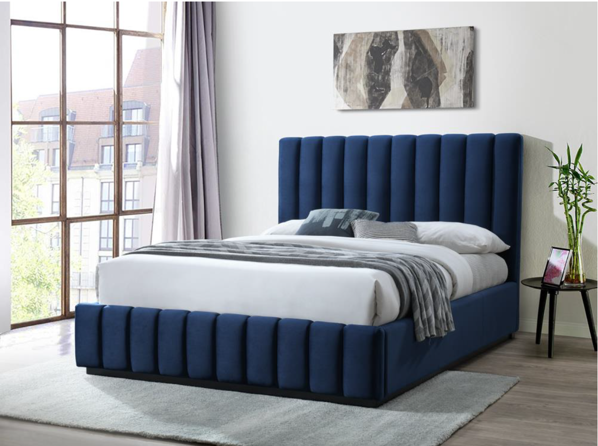 Misty Horizon Fabric Bed Frames - Blue