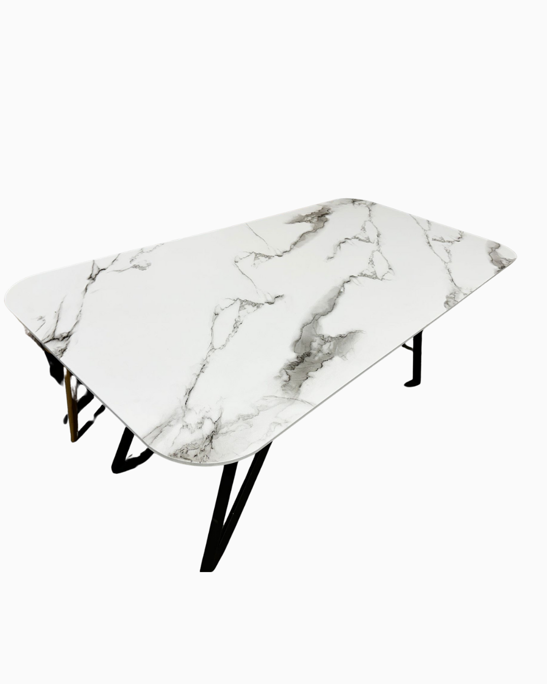 White Ceramic Stylish Leg Dining Table