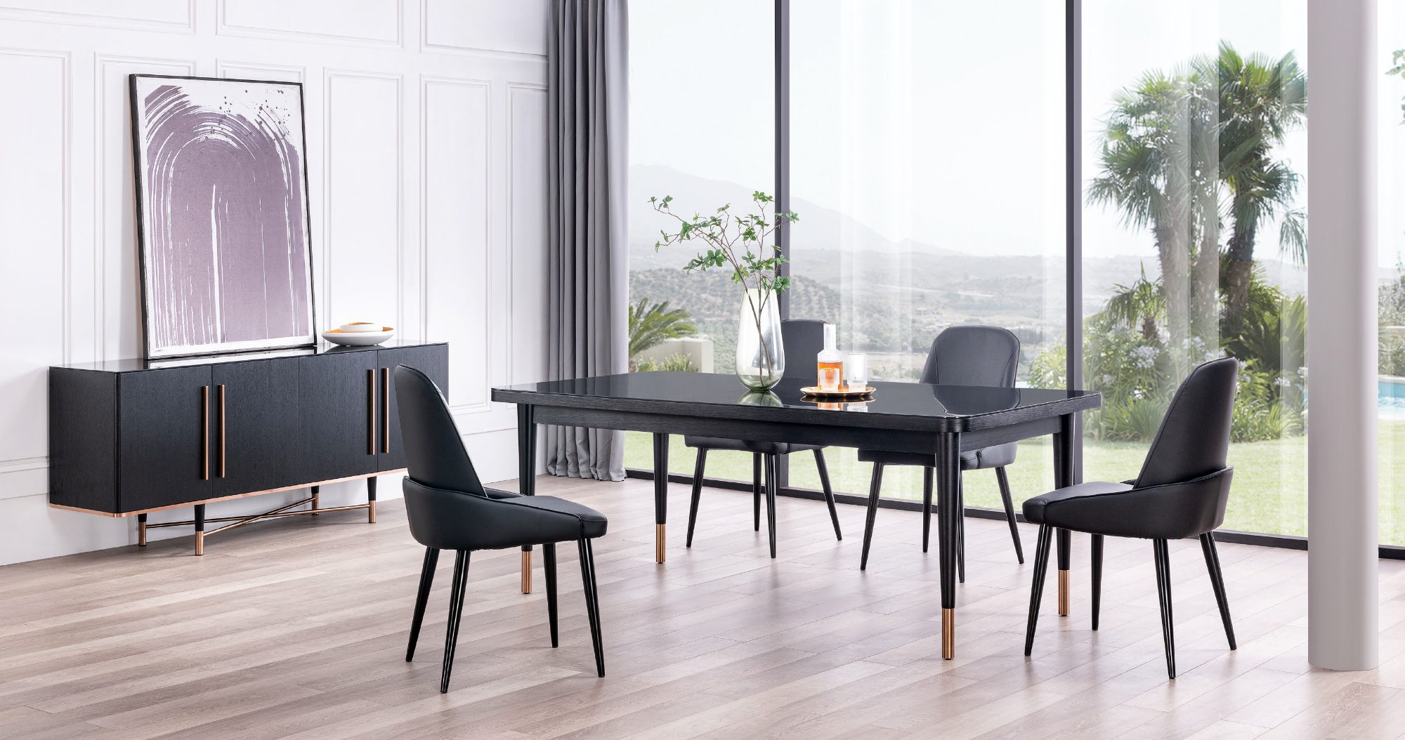 NERO Dining Table Set 7PC