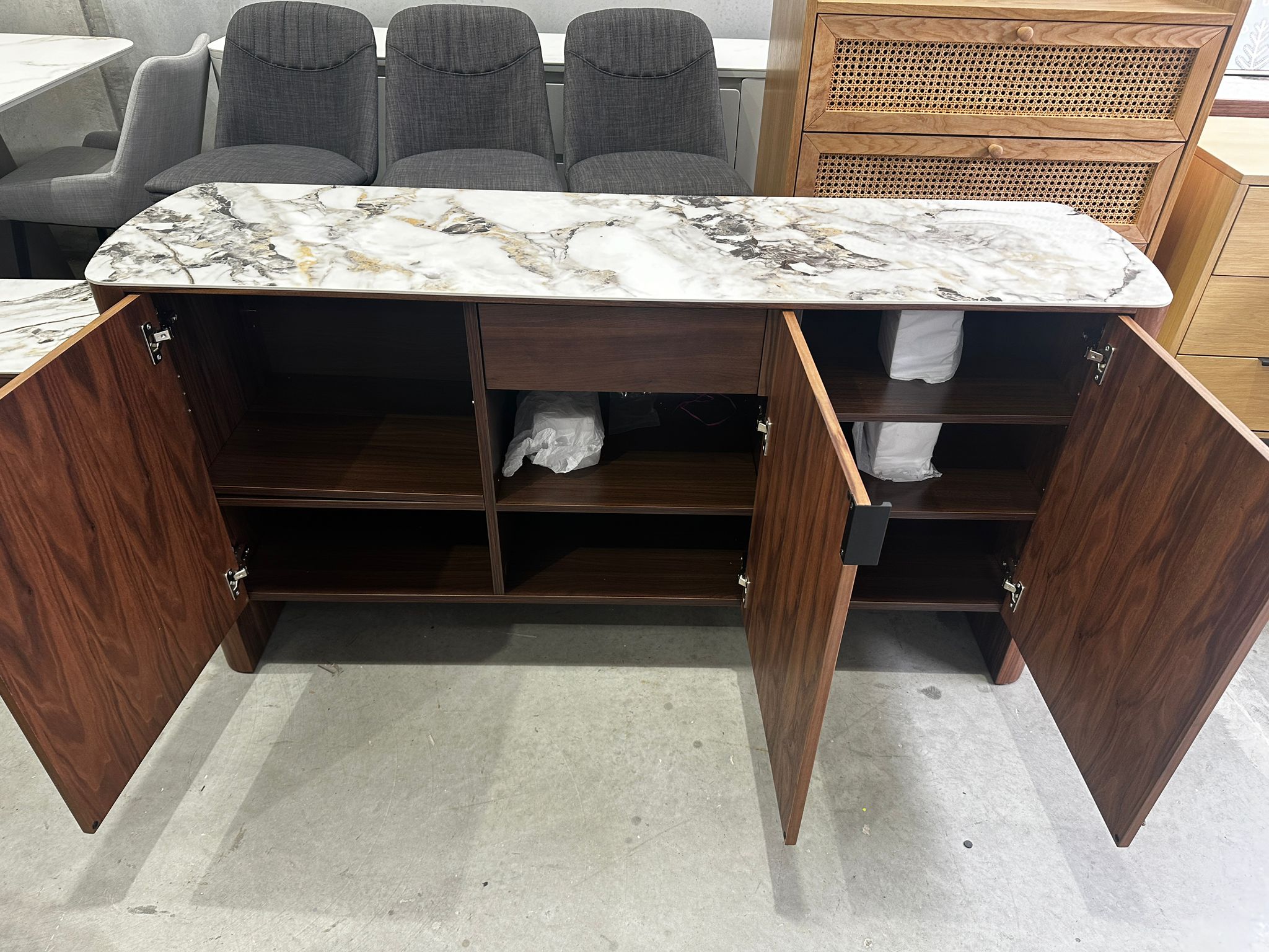 ASSA Stone Marble effect top Brown Buffet