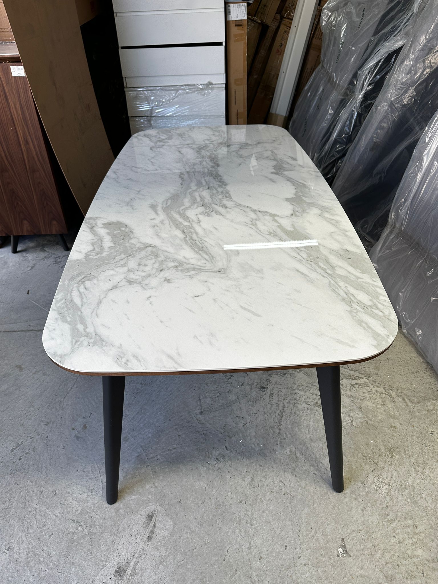 ASSA Marble Effect Stone Top Dining Table