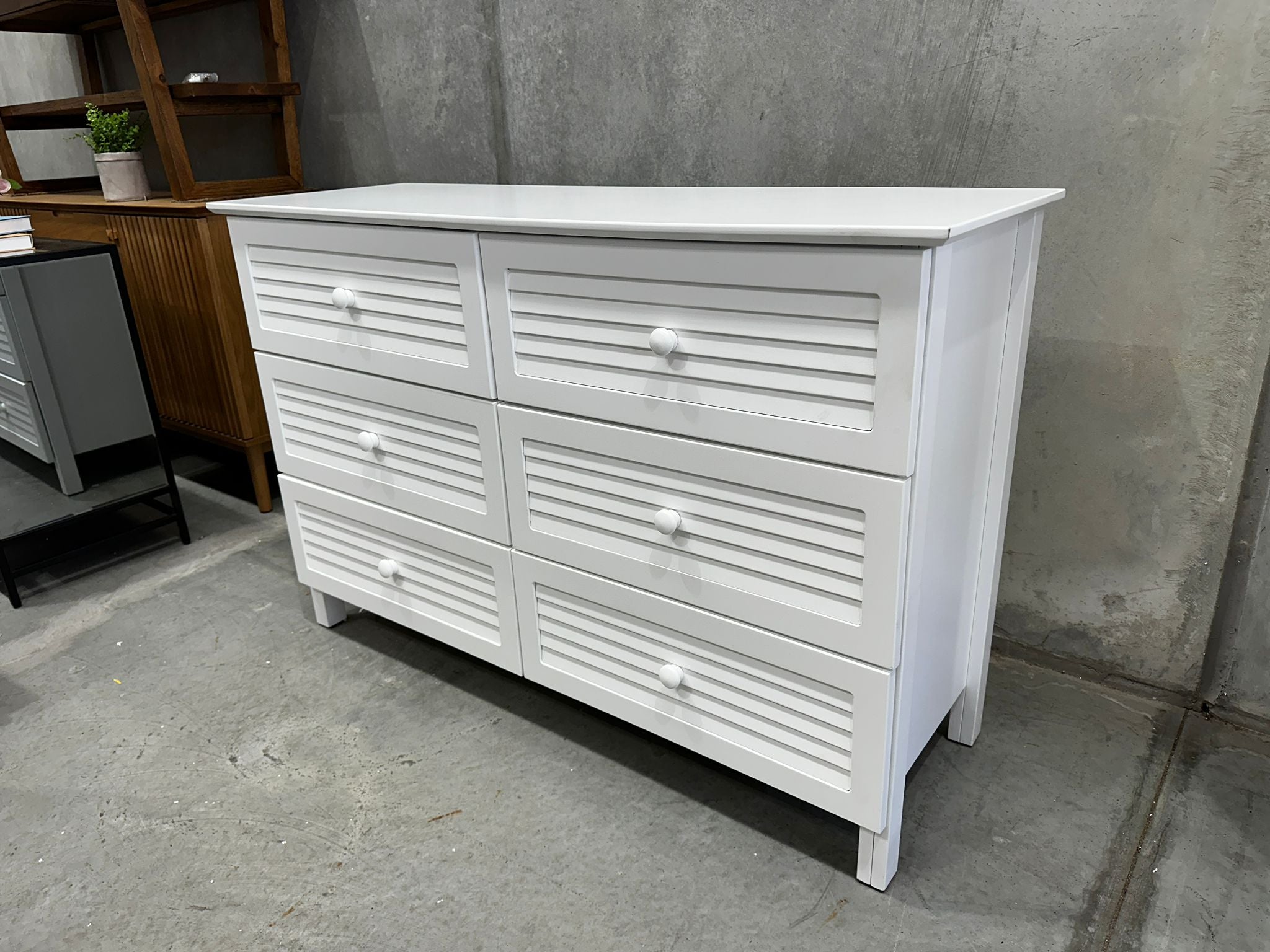 ASSA White Simple 6 Drawer Dresser