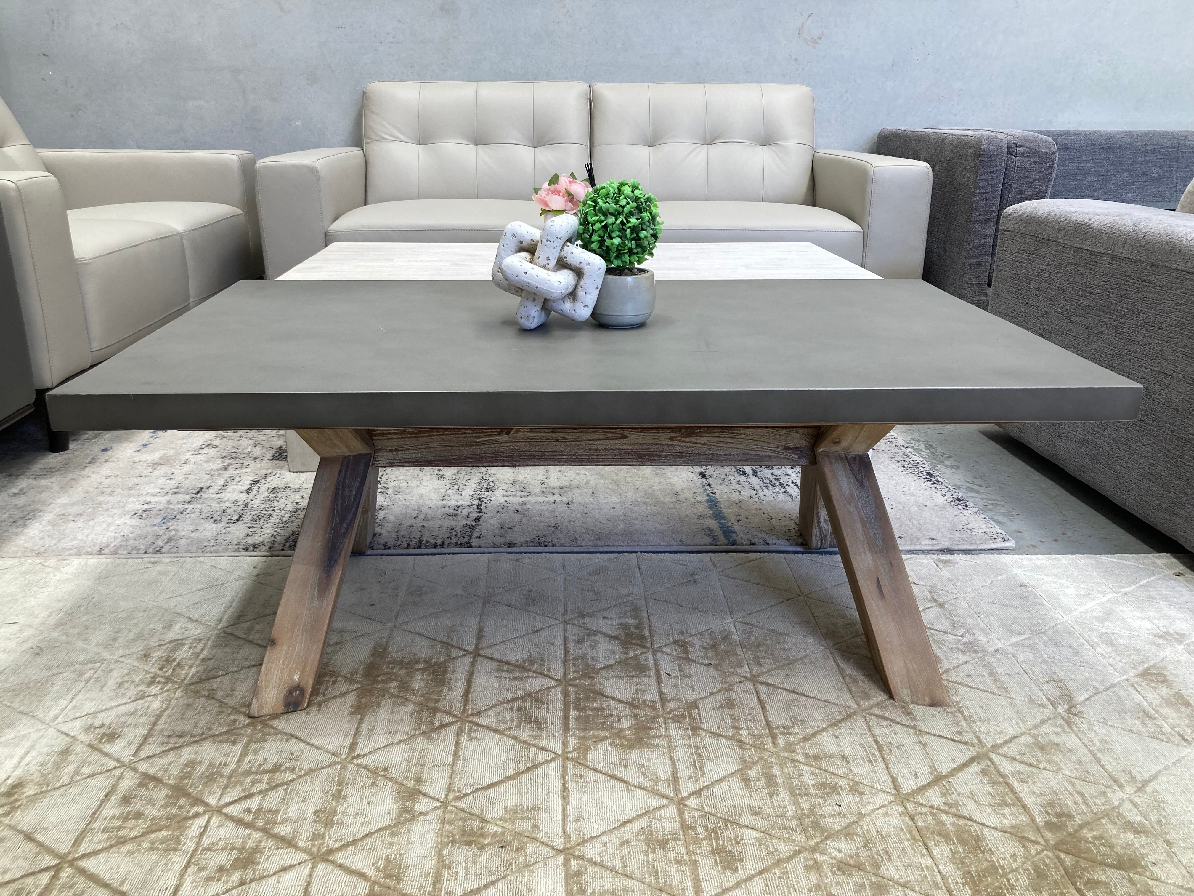 ASSA Concrete Top with Timber Leg Coffee Table