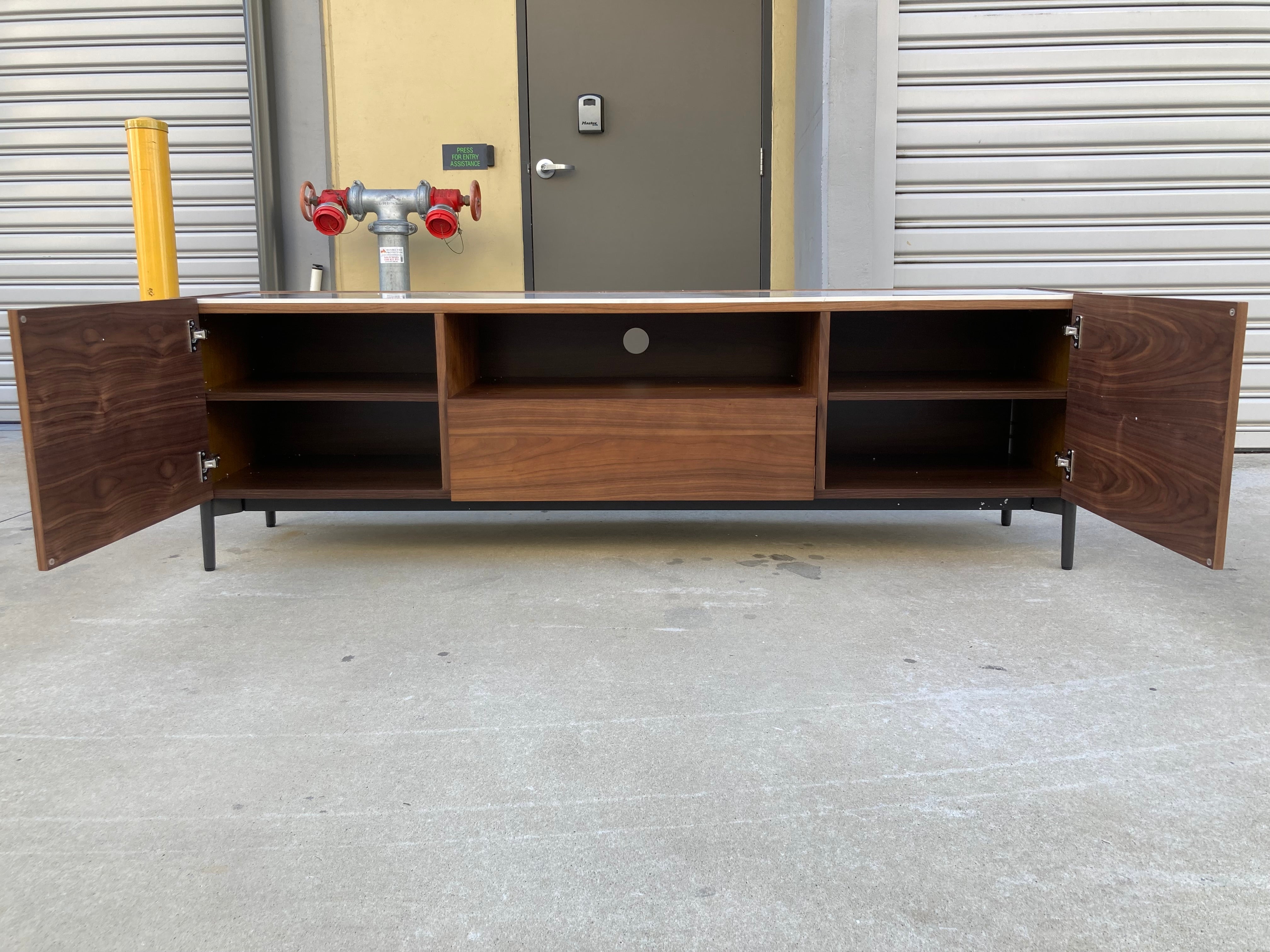 ASSA Marble Effect Stone Top Brown TV Unit