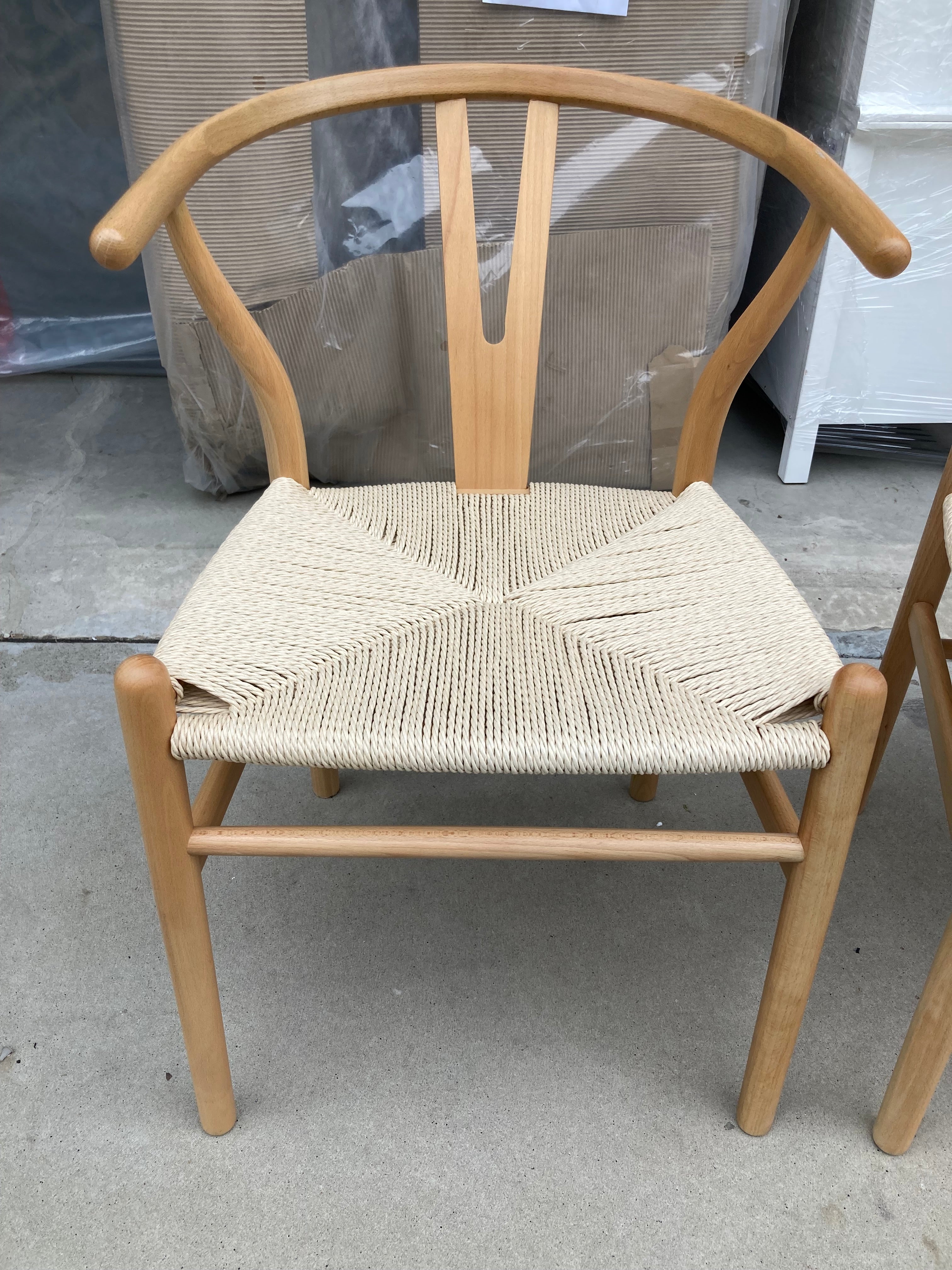 ASSA Light Brown Rattan Style Dining Chairs