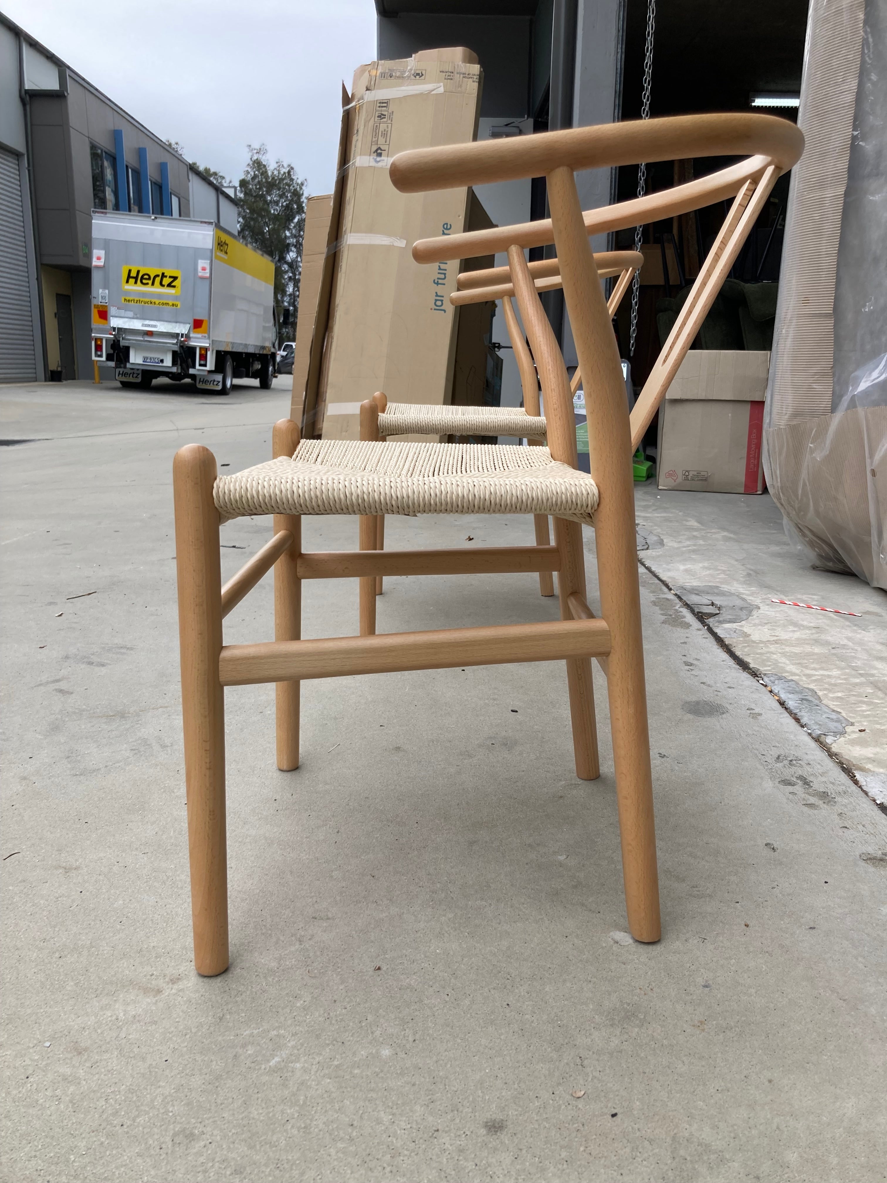 ASSA Light Brown Rattan Style Dining Chairs