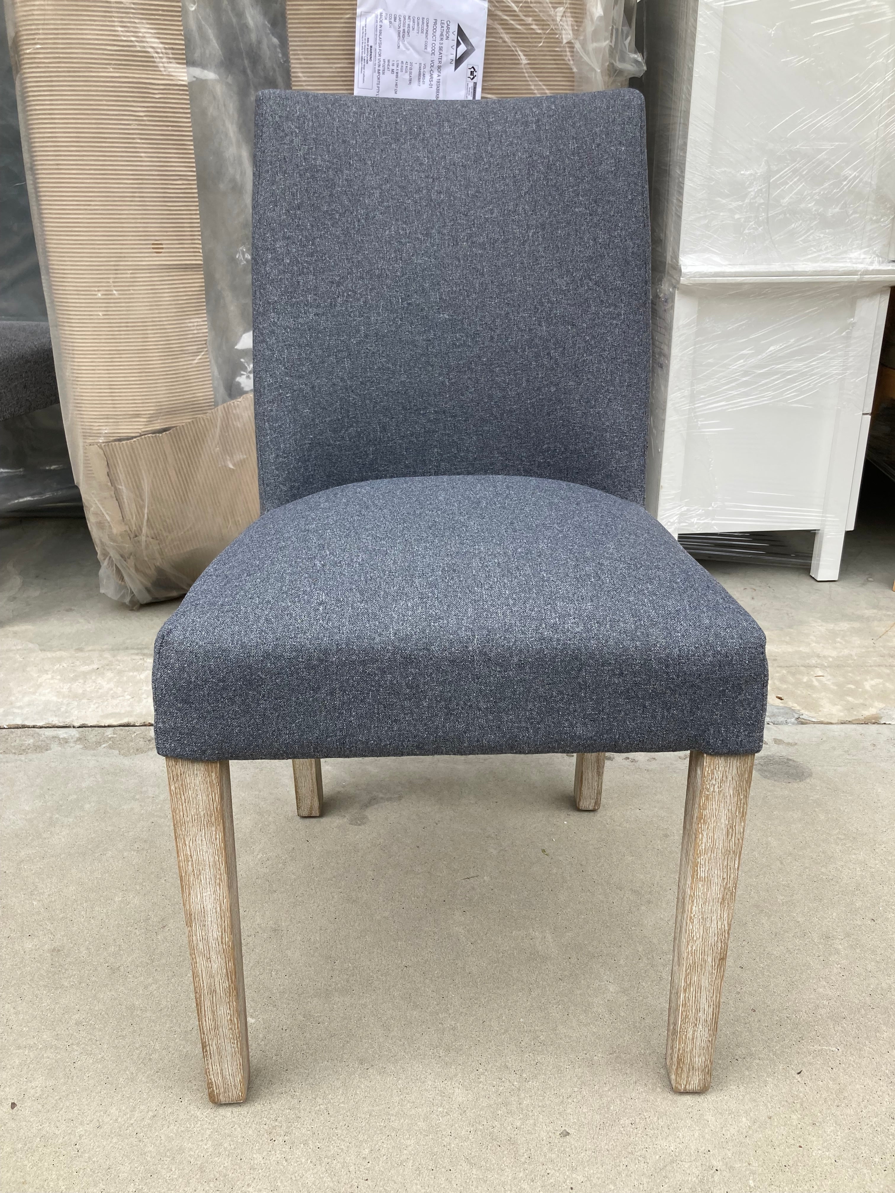 ASSA Dark Blue Fabric Dining Chair