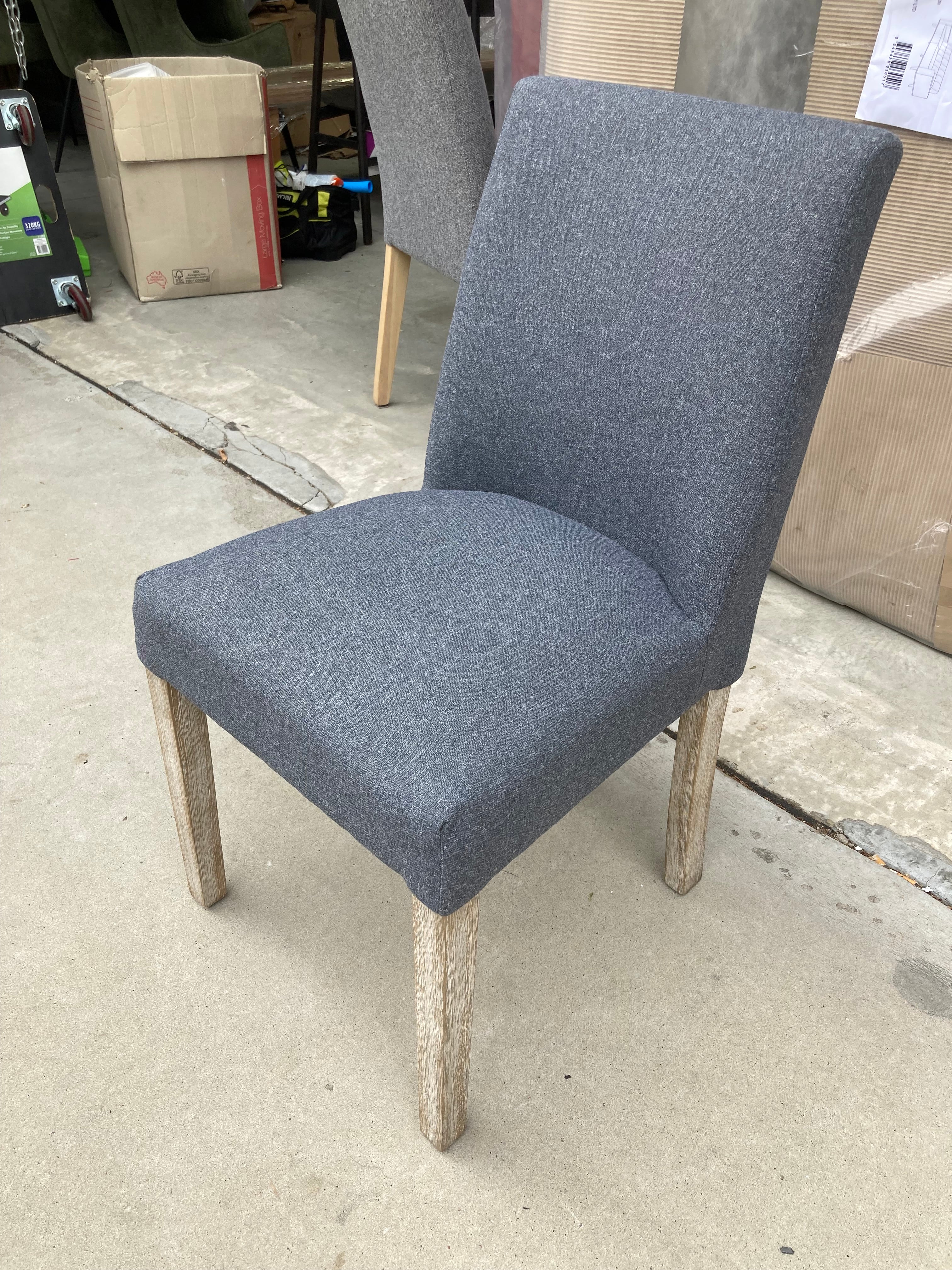 ASSA Dark Blue Fabric Dining Chair