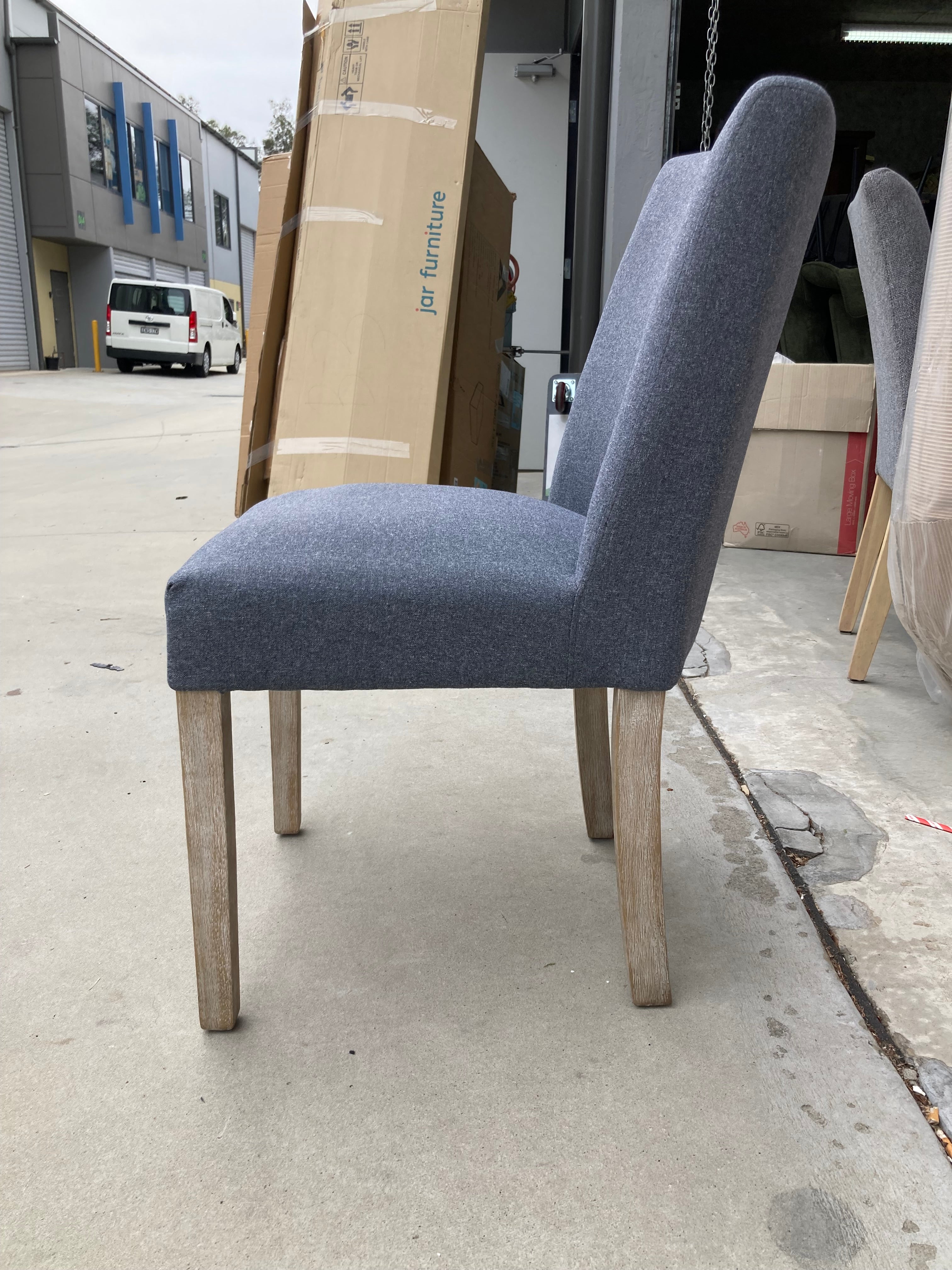 ASSA Dark Blue Fabric Dining Chair