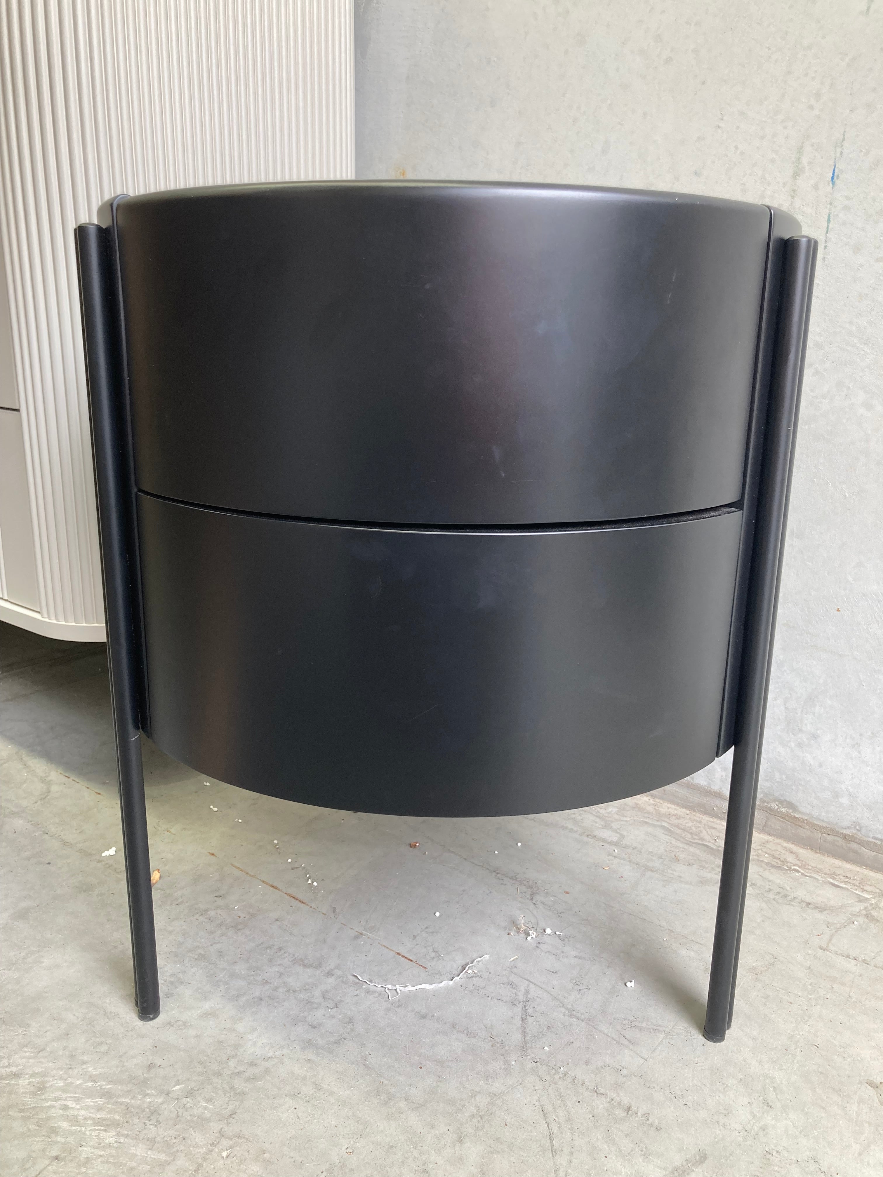 ASSA Gloss Top Round Bedside Table