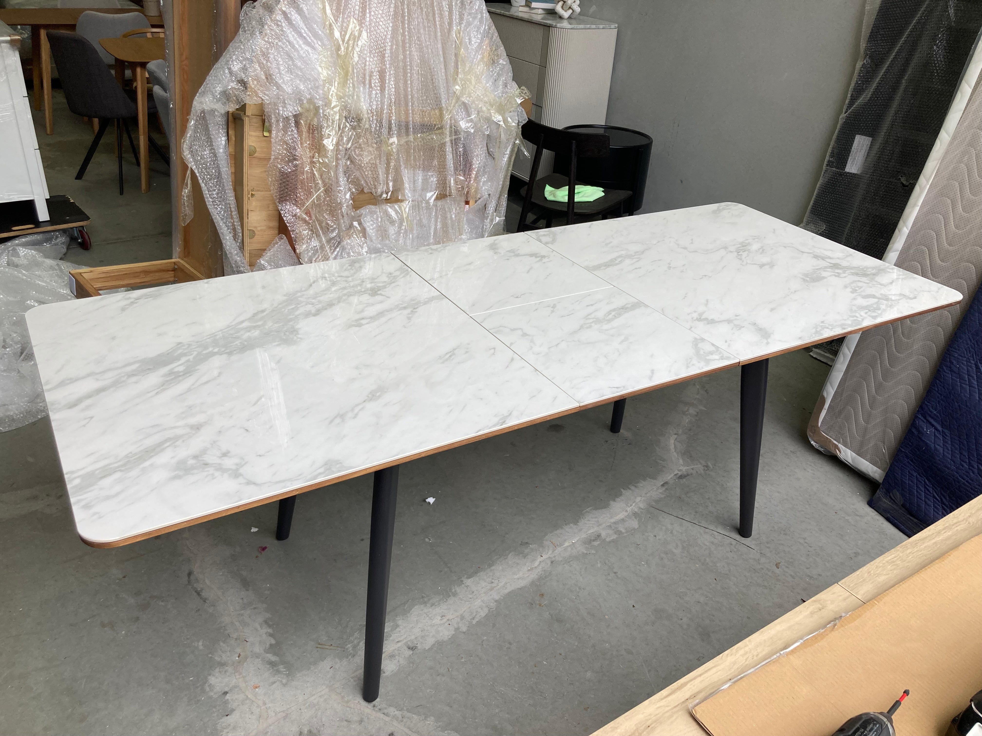 ASSA Marble Effect Stone Top Extension Table