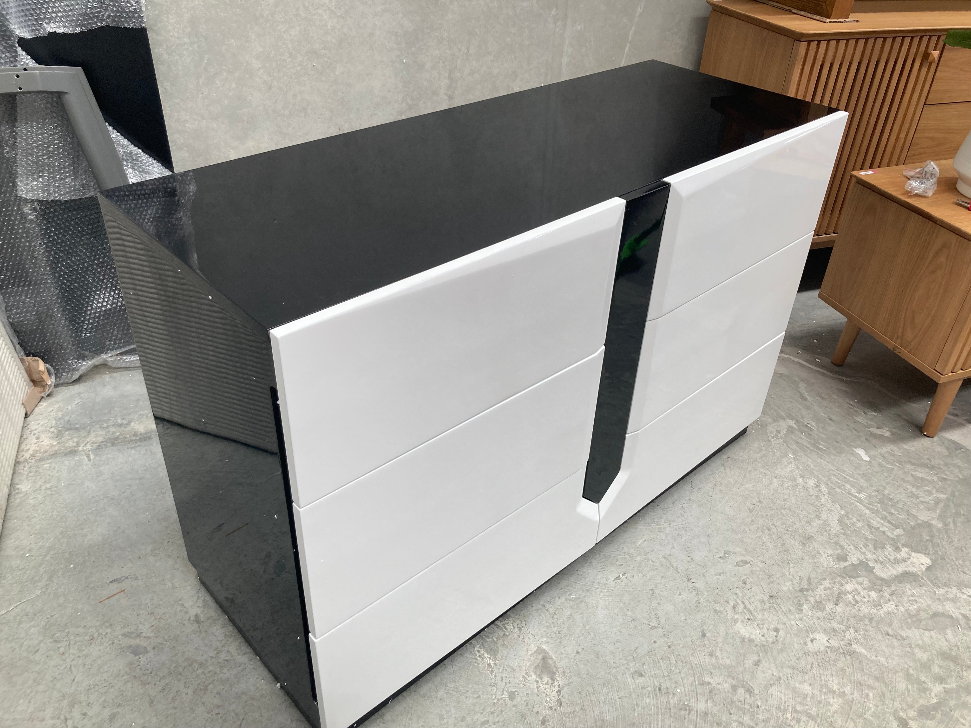 ASSA White & Black Gloss Finish Buffet