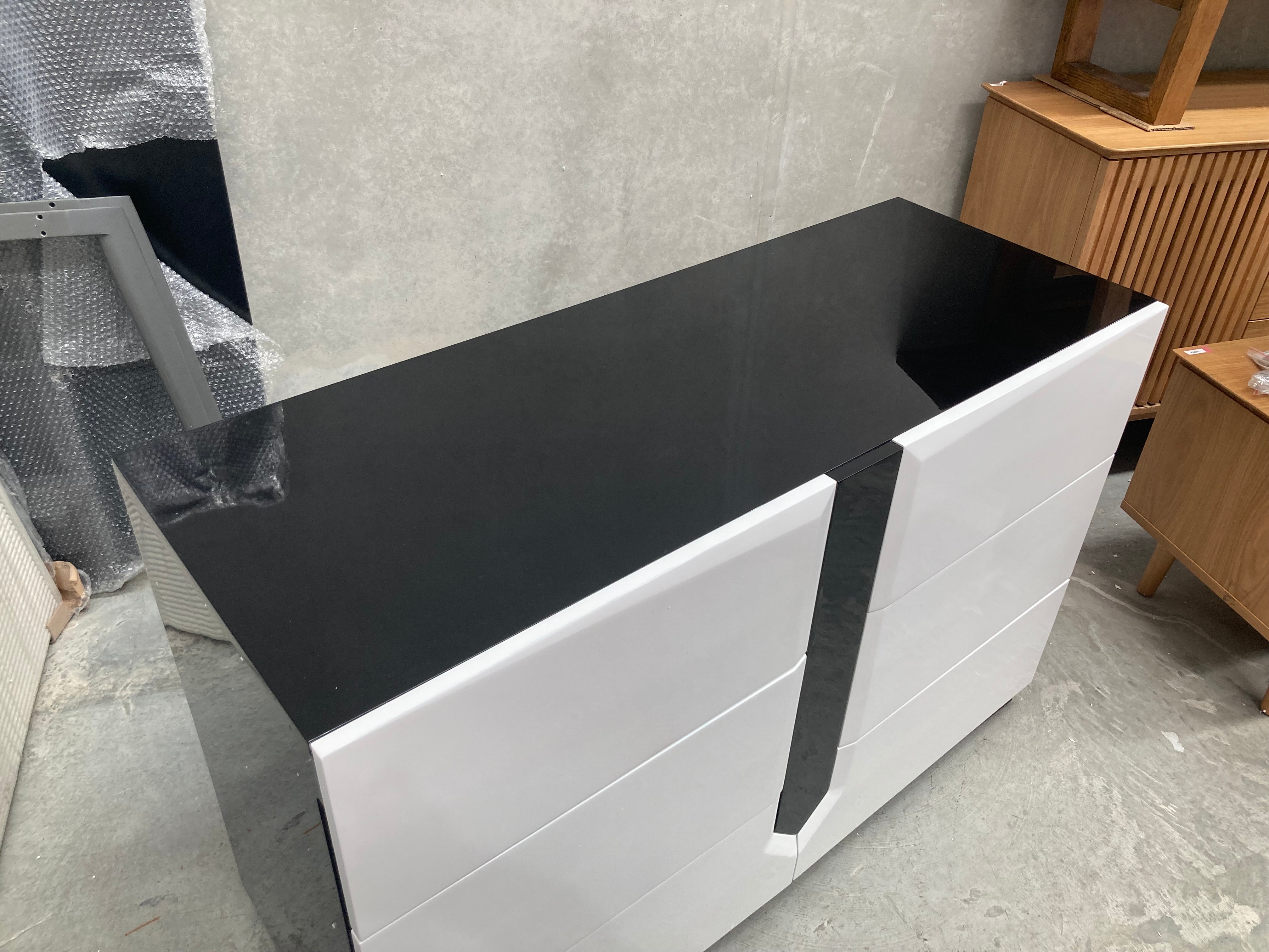 ASSA White & Black Gloss Finish Buffet