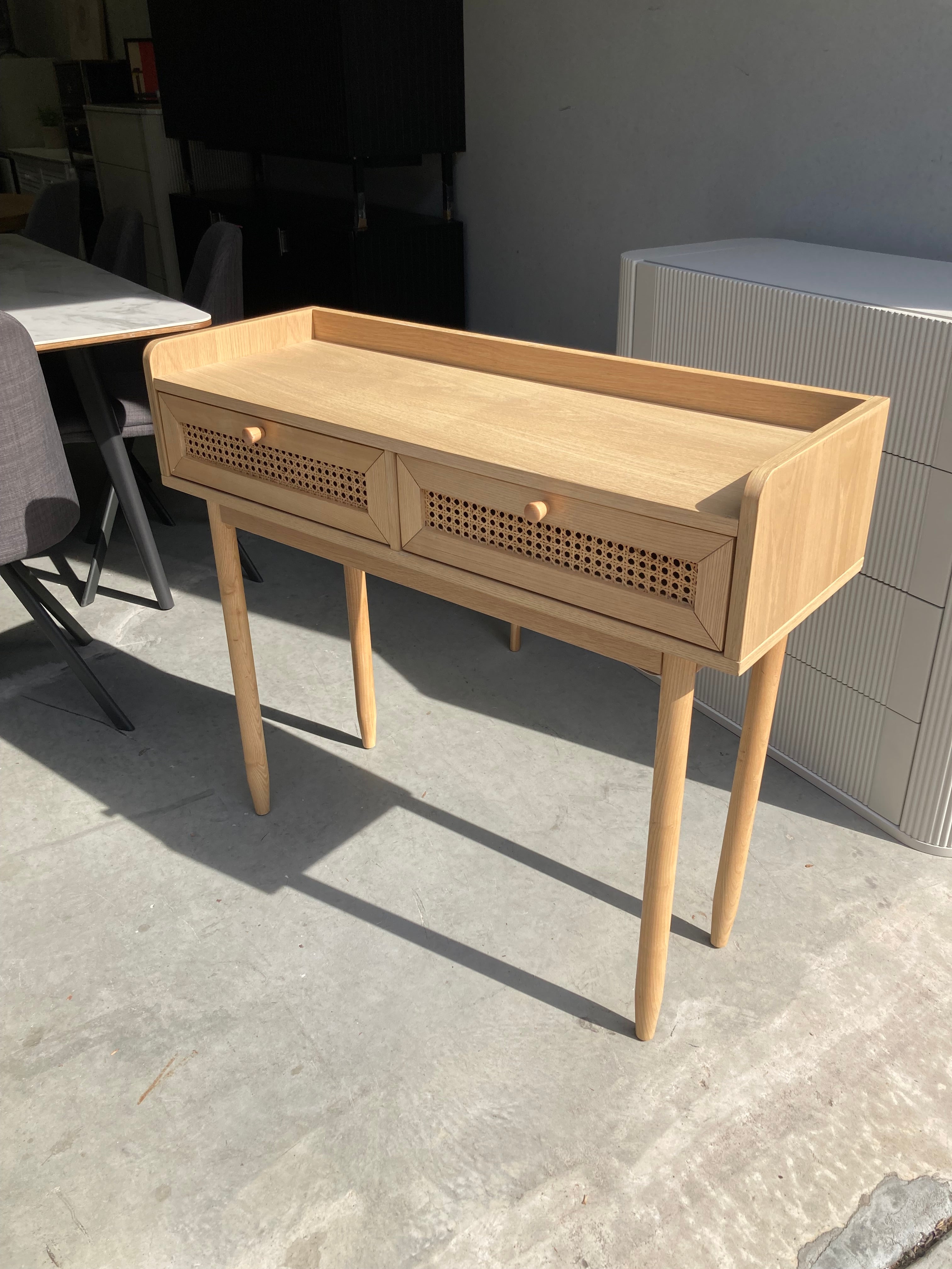 ASSA Timber Color Rattan Style Console Table