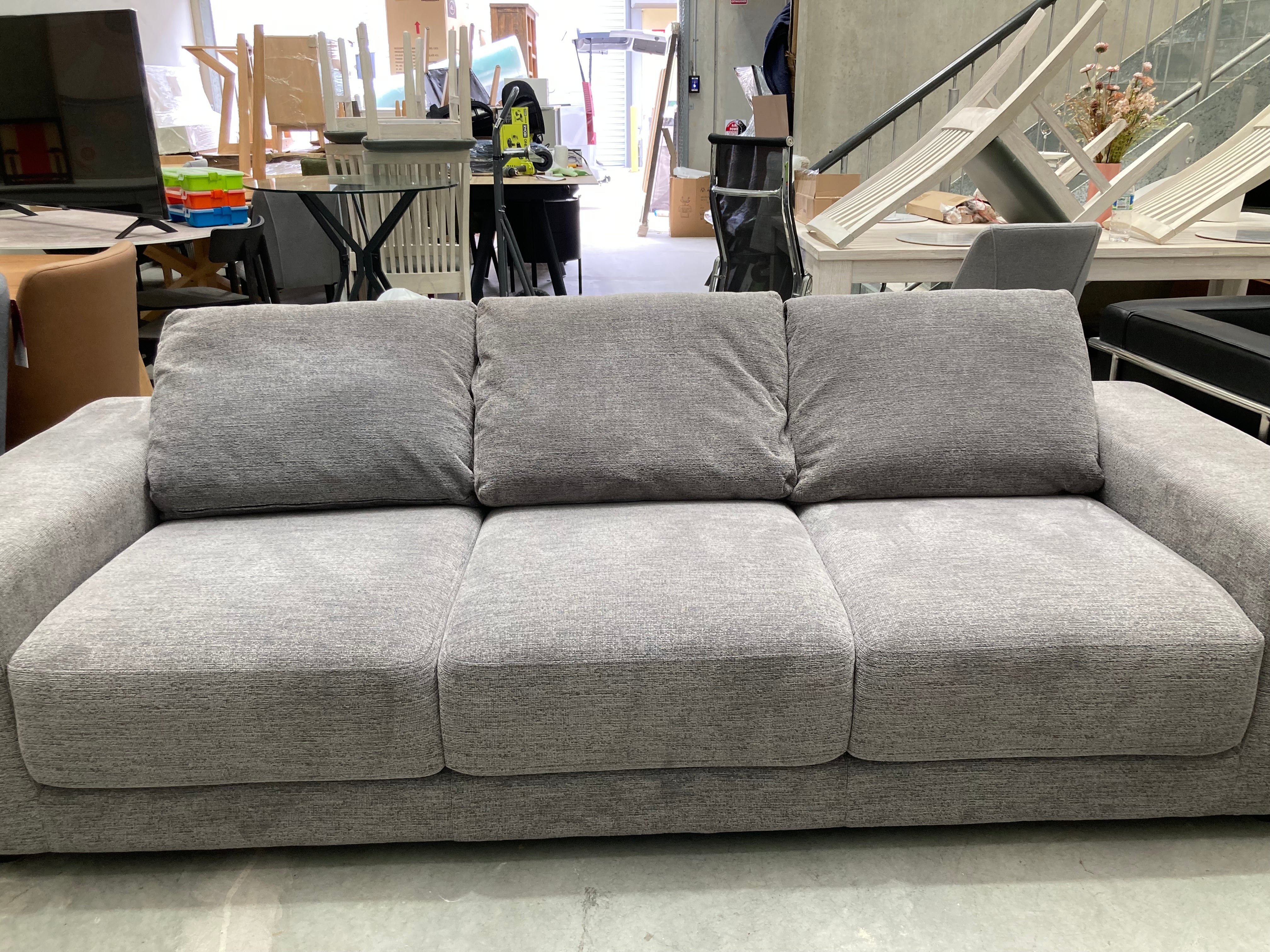 ASSA Grey 4 Seater Fabric Sofa