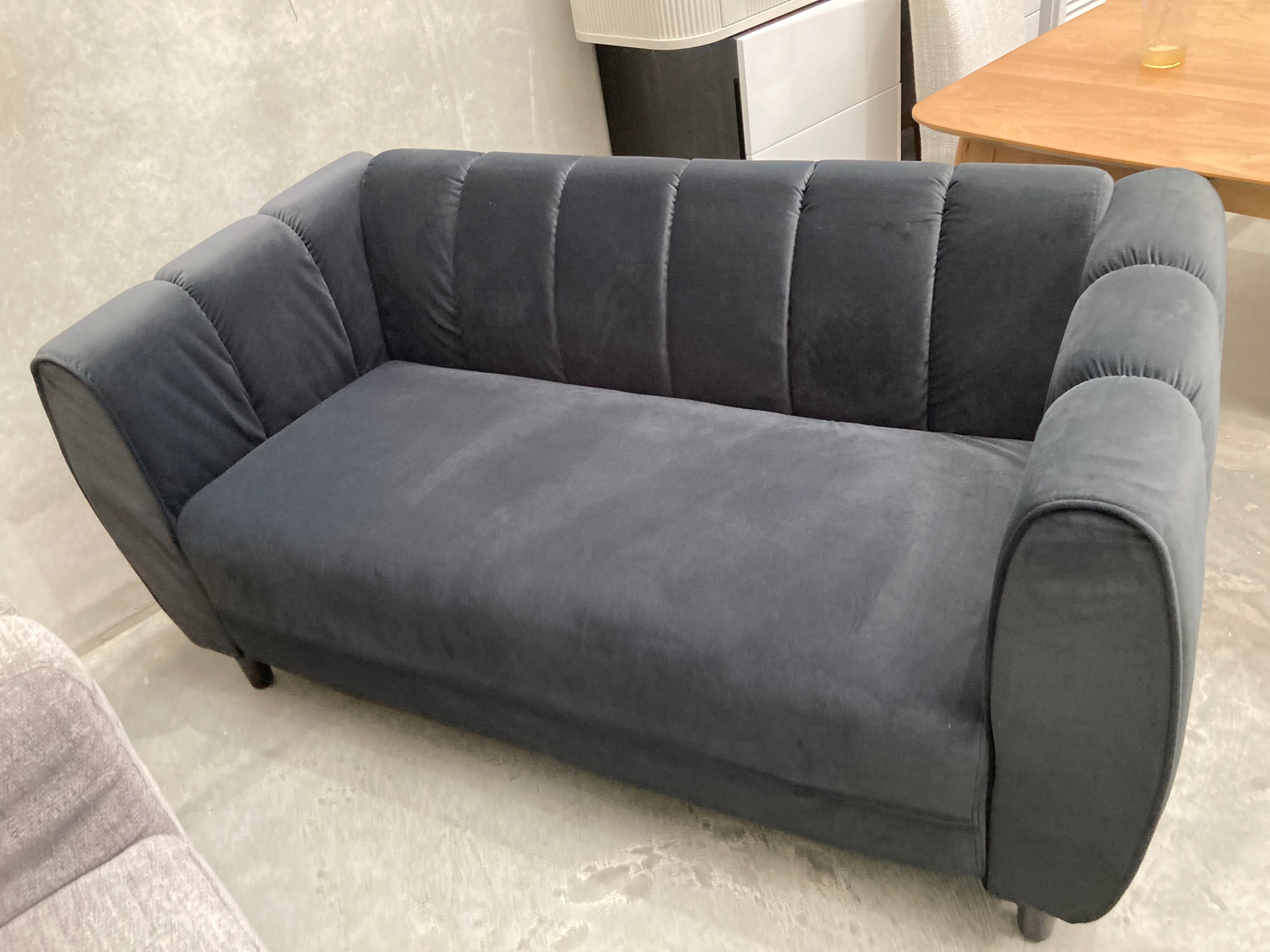 ASSA Dark Grey Modern Style 2 Seater Fabric Sofa