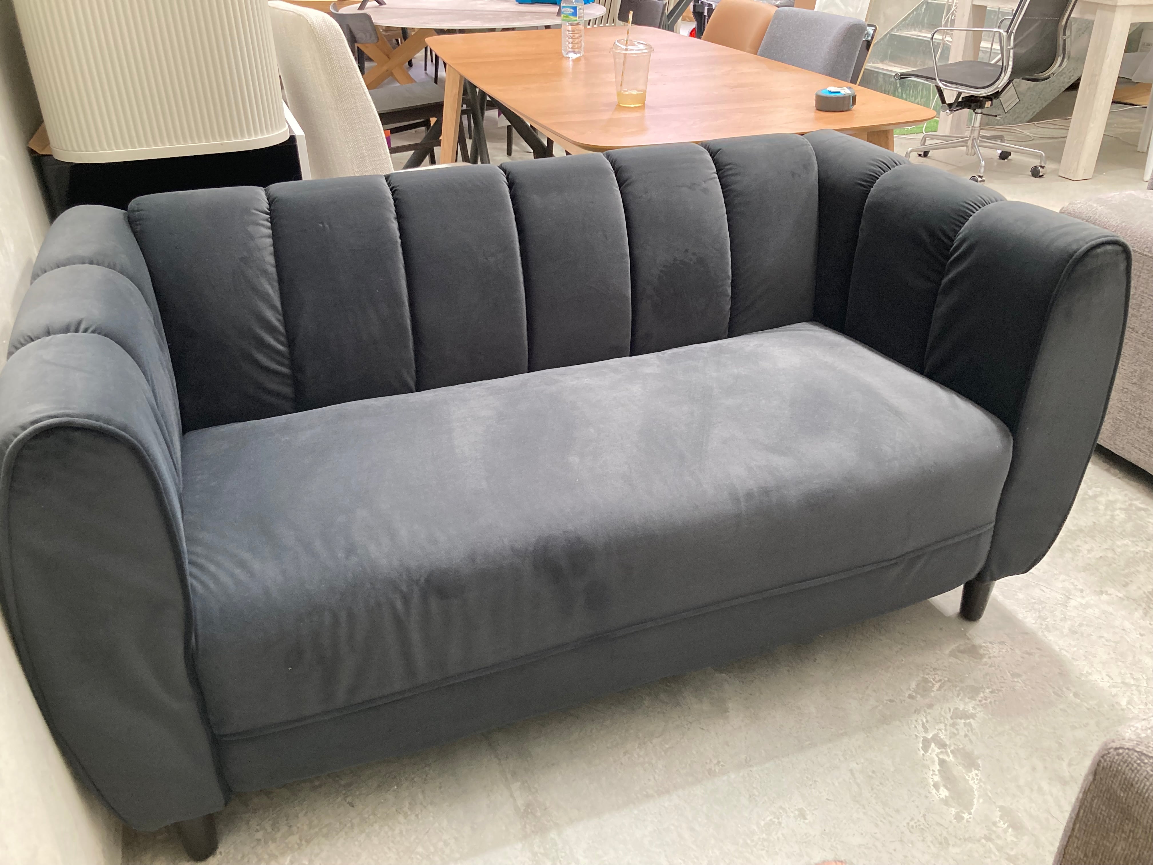 ASSA Dark Grey Modern Style 2 Seater Fabric Sofa