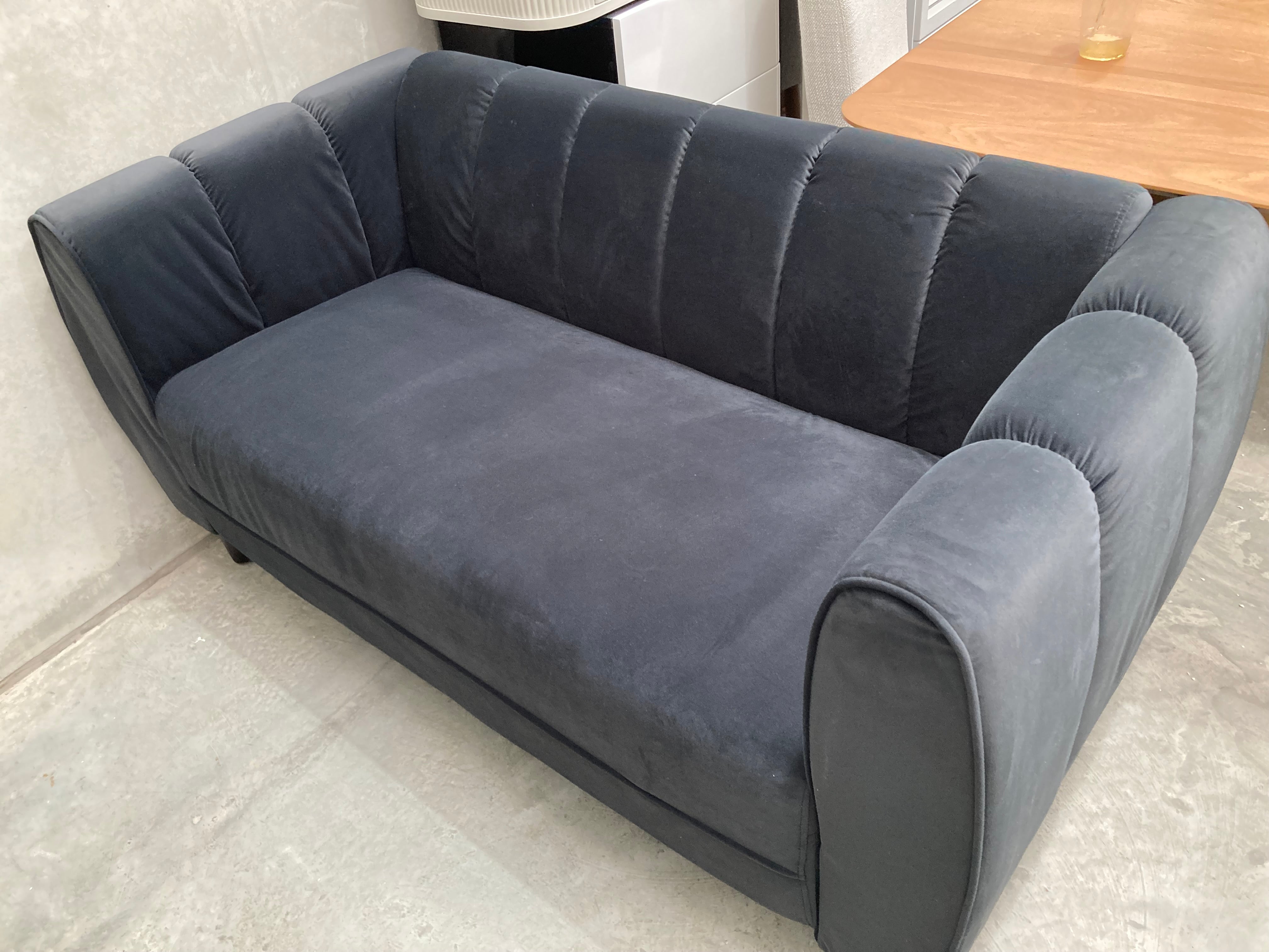 ASSA Dark Grey Modern Style 2 Seater Fabric Sofa