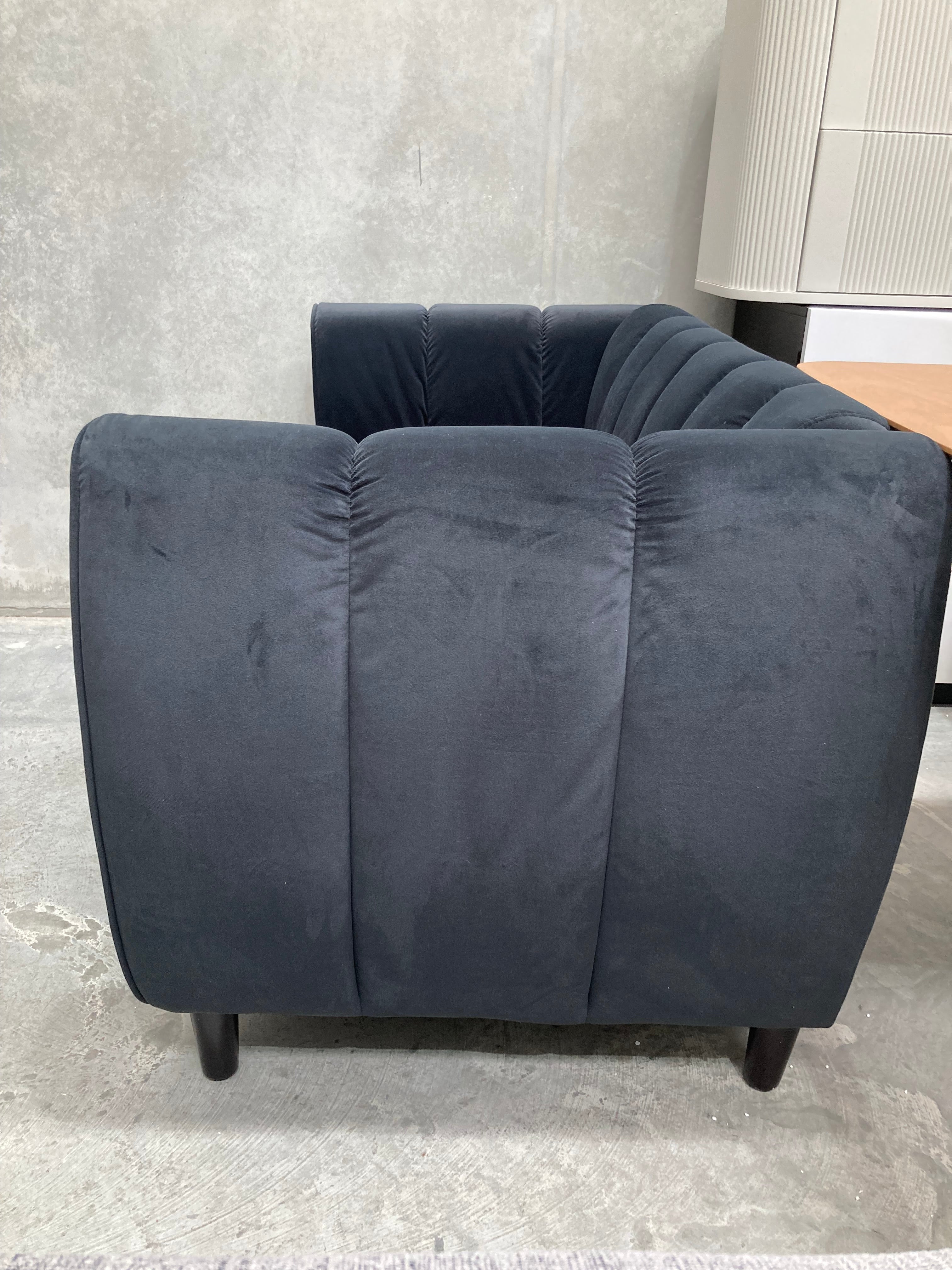 ASSA Dark Grey Modern Style 2 Seater Fabric Sofa