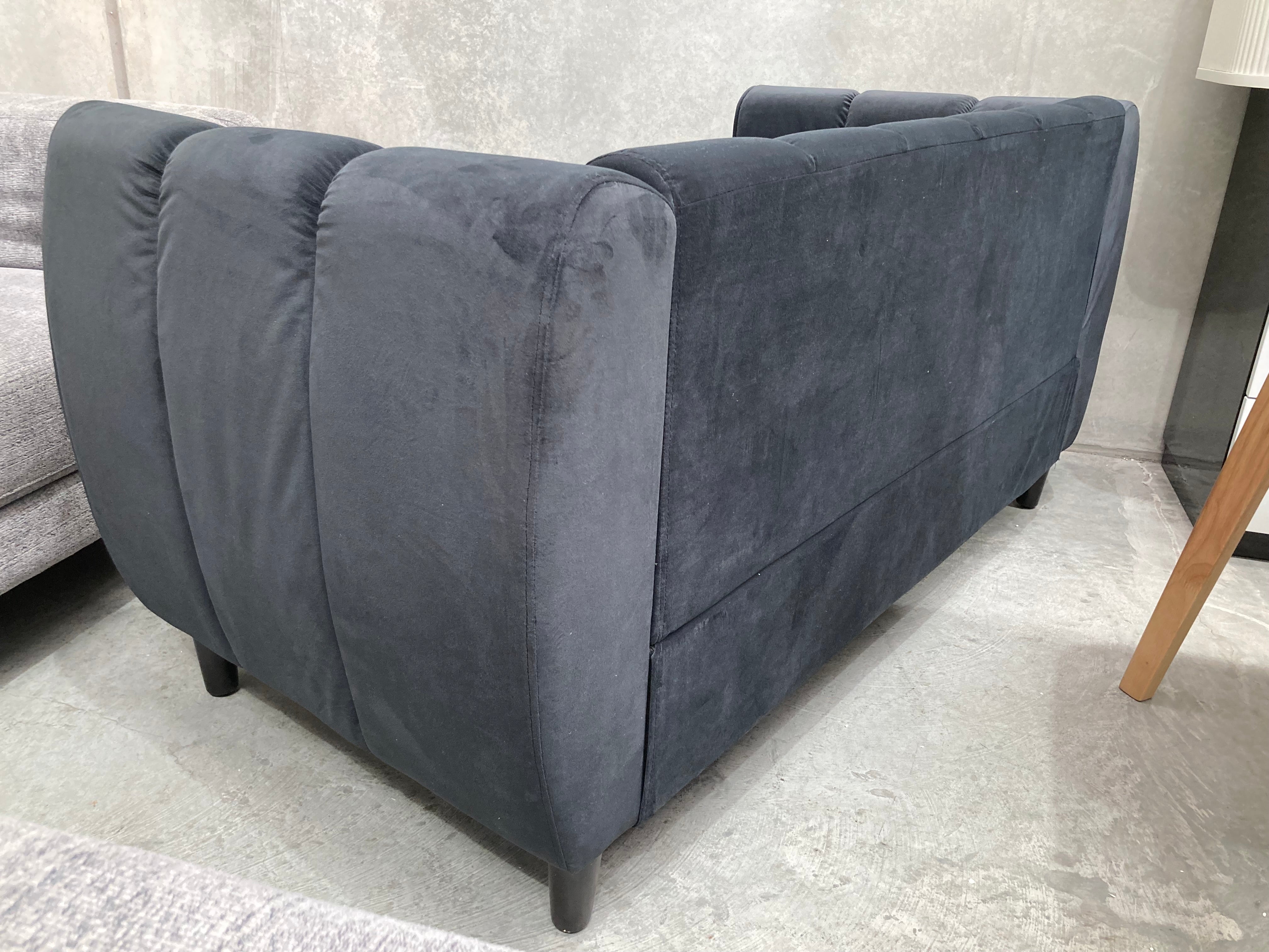 ASSA Dark Grey Modern Style 2 Seater Fabric Sofa