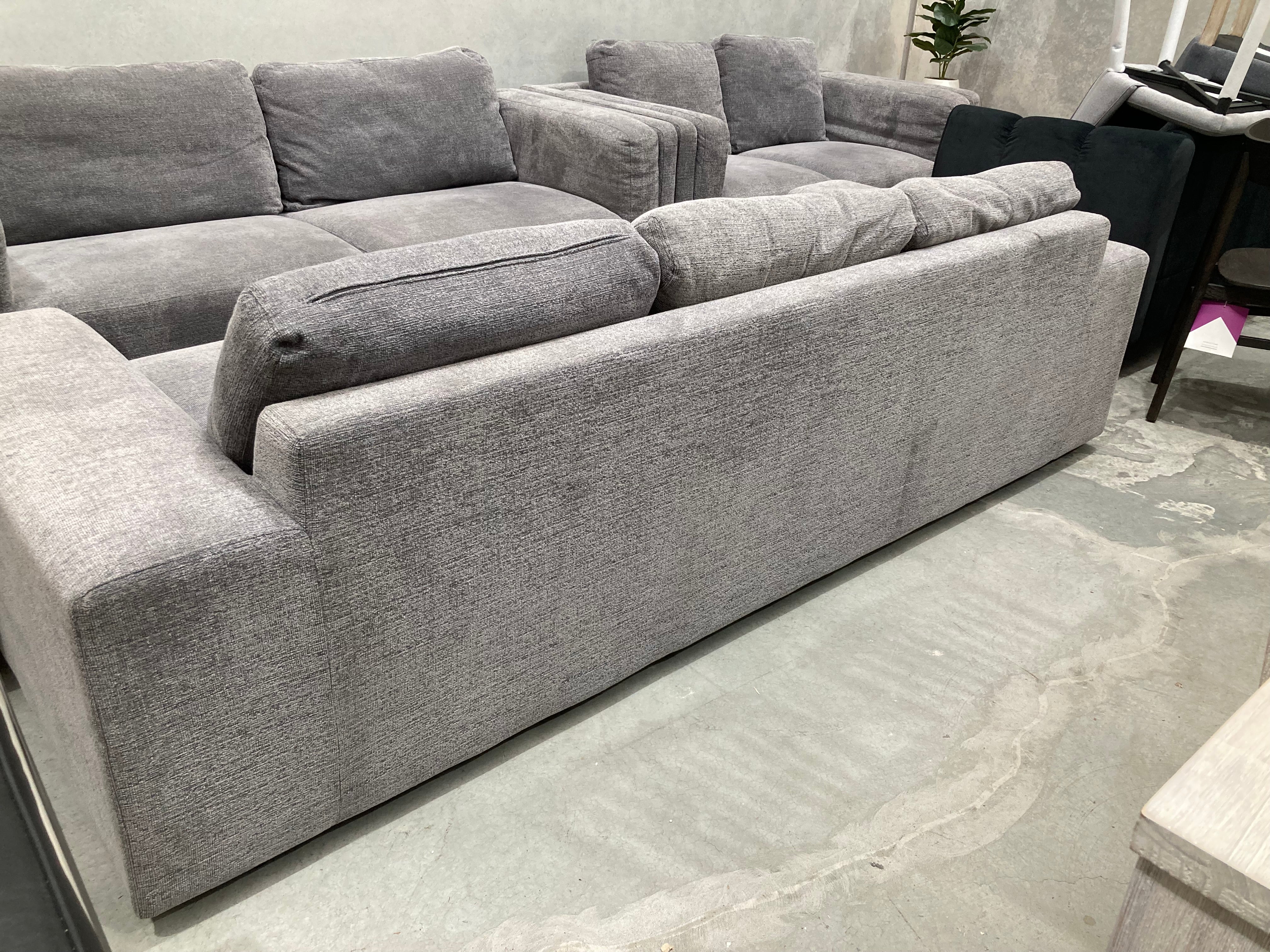 ASSA Grey 4 Seater Fabric Sofa