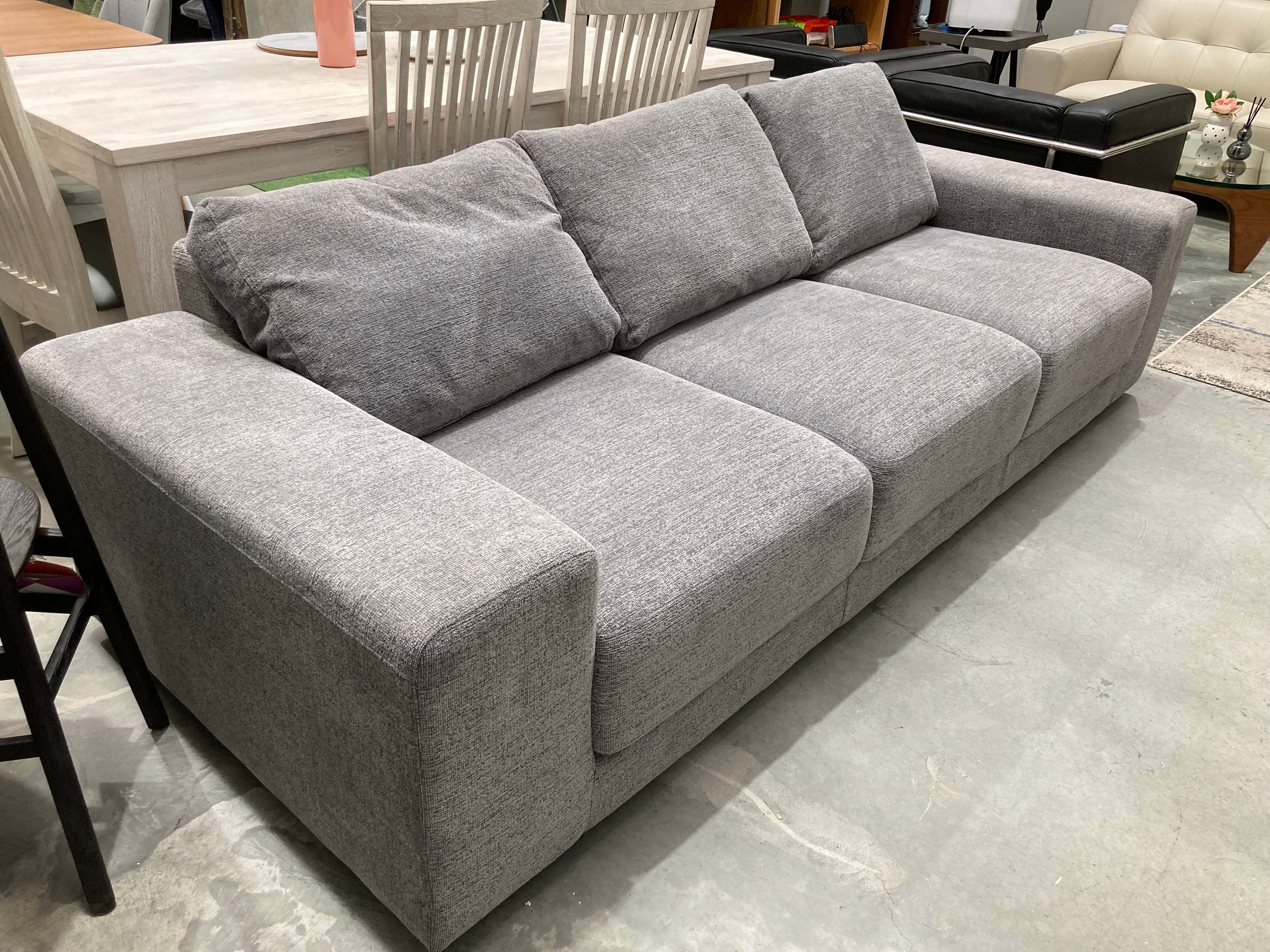 ASSA Grey 4 Seater Fabric Sofa