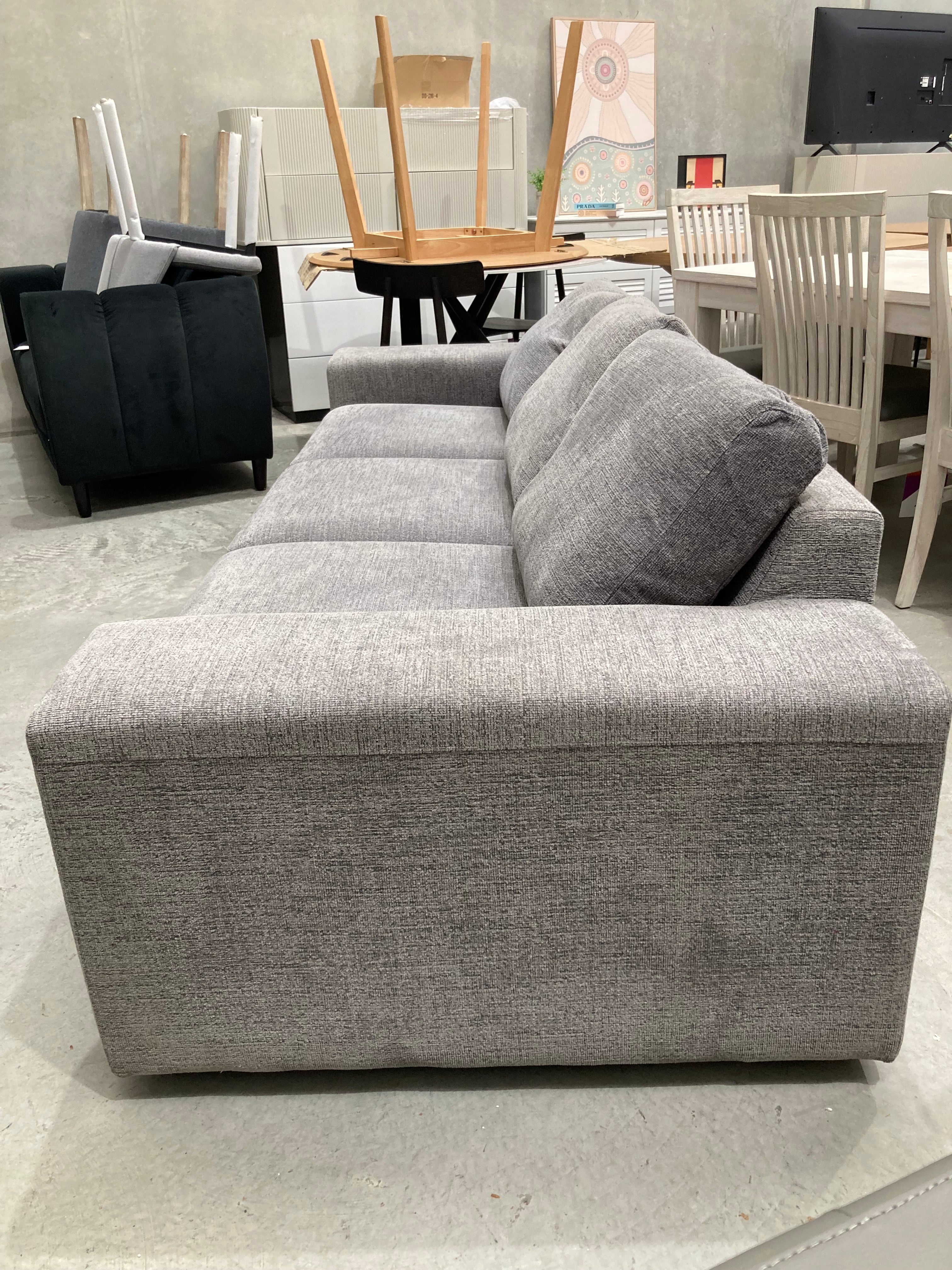 ASSA Grey 4 Seater Fabric Sofa