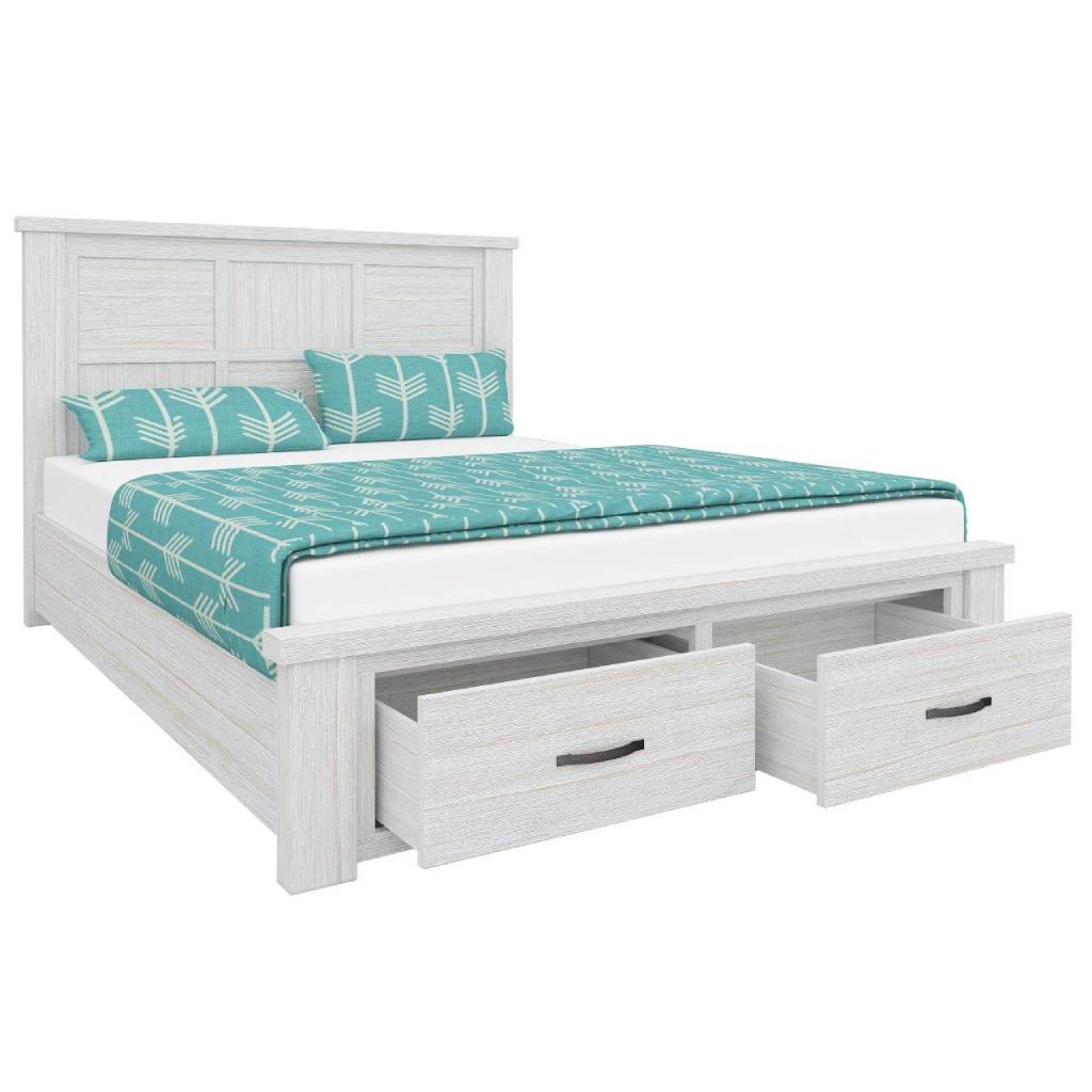 Shoreline White Bed Frames with Drawers