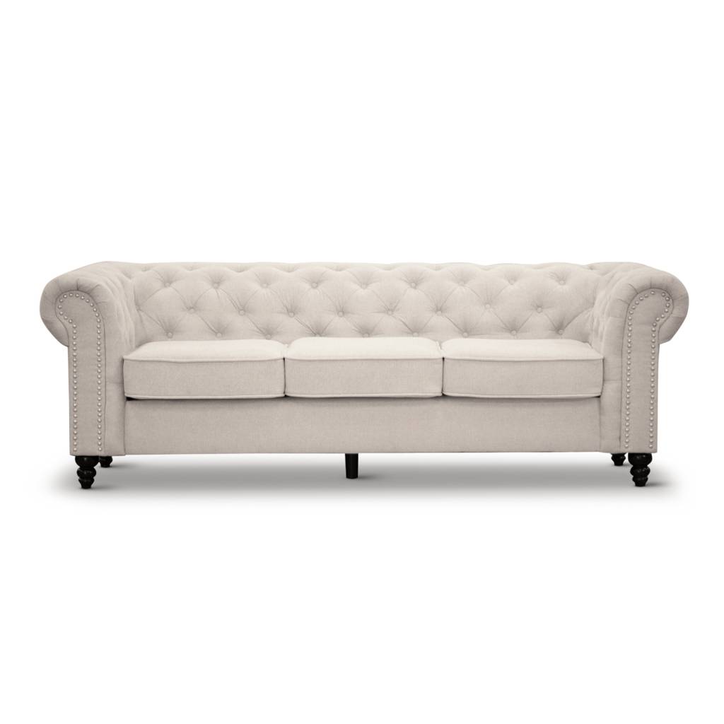 Emma 3 Seater Fabric Sofa - Beige