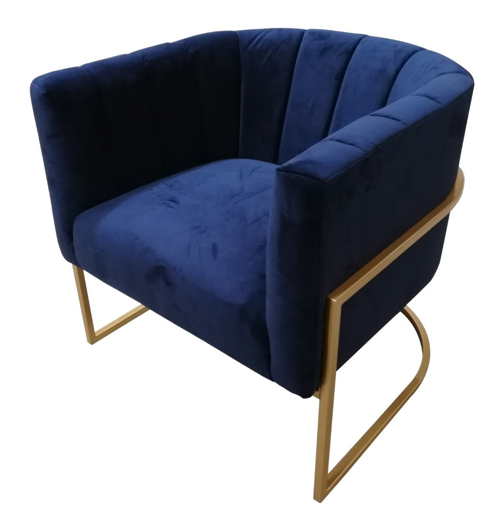 Ella Fabric Arm Chair - Blue