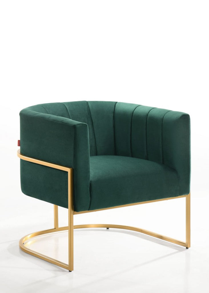 Ella Fabric Arm Chair - Green